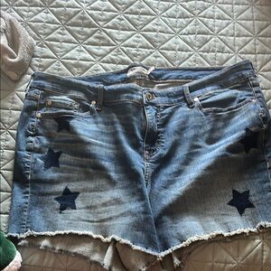 Torrid Blue Jean Shorts with Star Accents